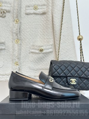 Chanel Women's Calfskin Loafers 3cm 2023 Black 06