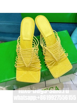 Bottega Veneta Stretch Strap Heel Sandals 9cm Yellow  2021 Collection
