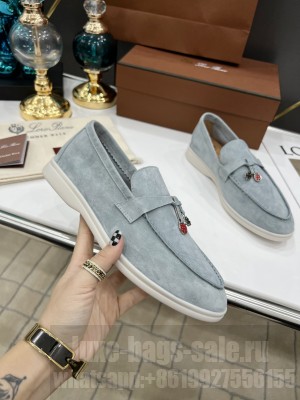Loro Piana Unisex Summer Charms Walk Moccasin Suede Calfskin 2022 Collection 015