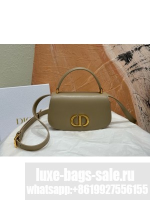 Dior Small 30 Montaigne Avenue Top Handle Bag Ribbed Calfskin M9370UNQ Khaki