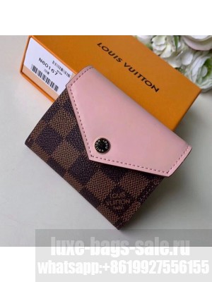 Louis Vuitton Zoé Small Wallet M62932 Damier Ebene Canvas/Pink Leather  Collection