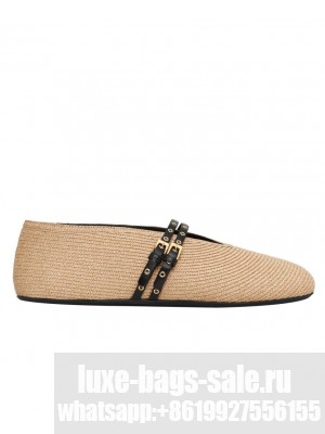 Alaia Women's Ballet Flats In Paper Straw Apricot