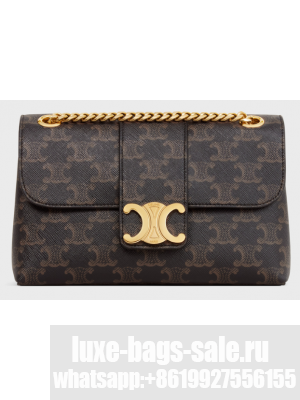 CELINE TEEN CELINE VICTOIRE BAG IN TRIOMPHE CANVAS 116593 TAN