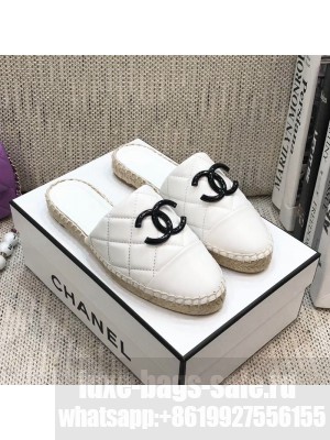 Chanel Quilted Lambskin Flat Espadrilles White Spring/Summer 2021 Collection