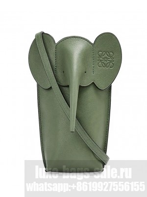 Loewe Classic cowhide elephant bag Green