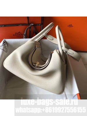 Hermes Lindy 30cm Bag In Togo Calfskin Leather Off-white 2020 Collection