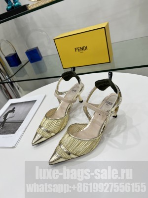 Fendi Colibri Slingback in Gold Mesh 55mm 2022 Collection
