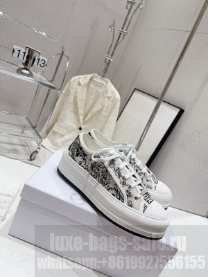 Dior Walk'n'Dior Low-top Platform Embroidered Cotton Sneakers 2023 010