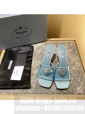 Prada 6.5cm Plexiglas Sandals Mule 2022 Collection,Blue
