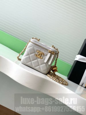 CHANEL Lambskin Small Vanity with Chain AP3941 Light Grey