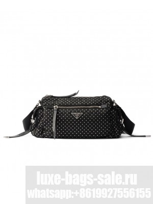 Prada Re-Nylon Bag With Studs 1BC236 Black