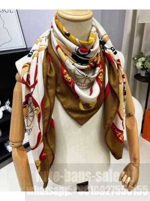 Hermes Women's Bouclerie Moderne Plumetis Scarf Brown