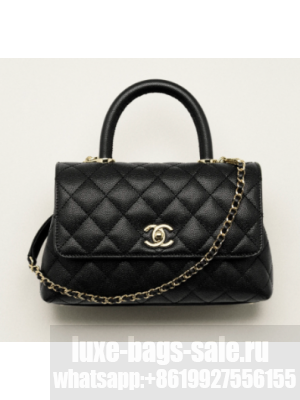 Chanel FLAP BAG WITH TOP HANDLE A92990 black