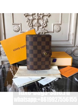 Louis Vuitton Small Ring Agenda Cover 11cm Damier Ebene Canvas Fall/Winter 2017 Collection R20700