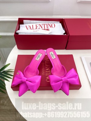 VALENTINO UN CHÂTEAU BOW MULES SATIN 60MM PURPLE