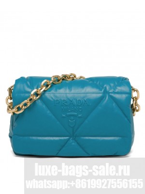 Prada Padded Nappa Leather Shoulder Bag 1BD306 Blue