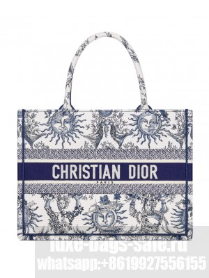 Christian Dior Medium Dior Book Tote Blue