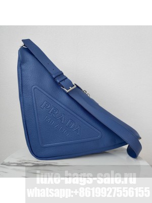 Prada Deer skin Leather Triangle shoulder bag 2VD012 blue