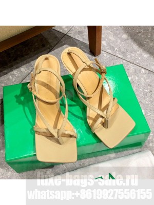 Bottega Veneta Stretch Lambskin Strap Sandals 9cm Beige  2021 Collection