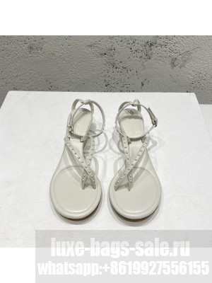 Bottega Veneta Dot Lambskin Medium-Heel Sandals 5.5cm White 2022 Collection