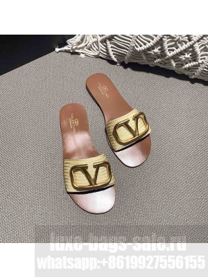 VALENTINO VLOGO SIGNATURE SLIDE SANDALS 2021 02 golden