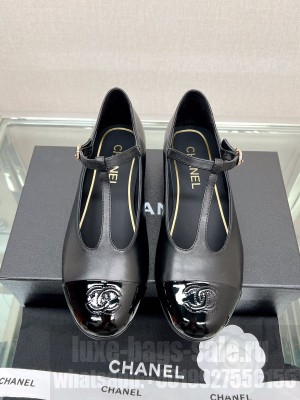 Chanel Women's T- Mary Janes Lambskin Black