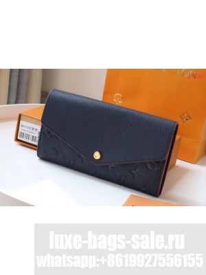 Louis Vuitton Original Monogram Empreinte Wallet M61182 Navy Blue