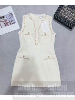 Chanel Women's A-line Vest Dress Cream