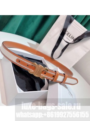 Celine Triomphe  Width 2.5cm Belt With Brass Buckle