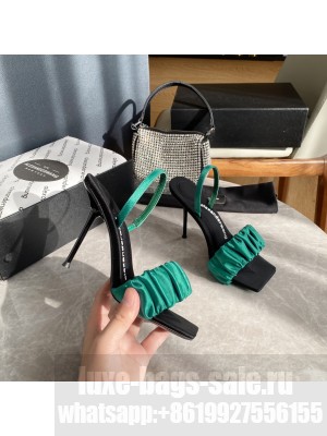 Alexander Wang julie scrunchie slingback heel 10.5 in satin Green 2022 Collection