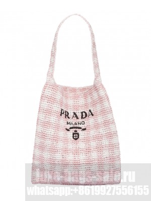 Prada Crochet Tote Bag 1BC182 Pink