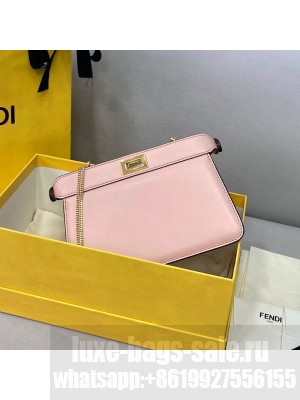 Fendi Peekaboo I See U Pochette Leather Chain Bag Pink 2021 Collection