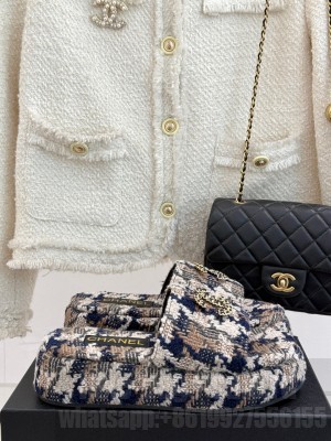 Chanel knit mules with CC logo coffee 2025