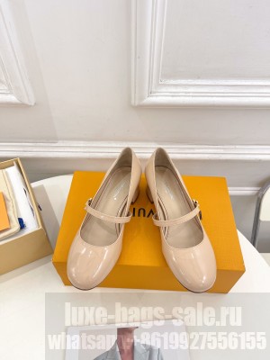 Louis Vuitton Romy Mary Jane Patent Leather Pump Nude
