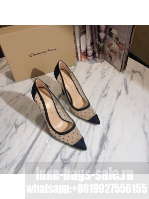 Gianvito Rossi Black Mesh & Suede Heel 10.5cm Pumps Spring/Summer 2021 Collection 