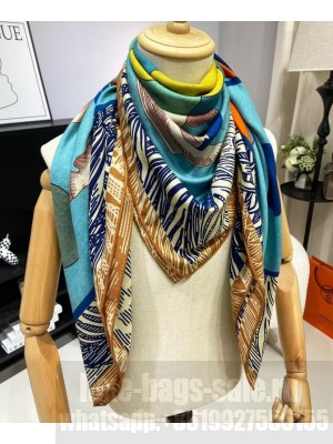 Hermes Women's Cavalier en Formes Scarf Brown