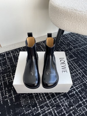 Loewe Women's Campo Chelsea Boot In Shiny Calfskin Black