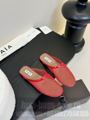 Alaïa MULE IN FISHNET RED
