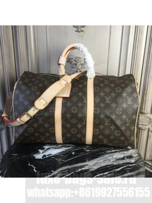 Louis Vuitton Keepall 45 Bandouliere Duffle Bag Monogram Canvas Spring/Summer 2018 Collection M41418, Beige