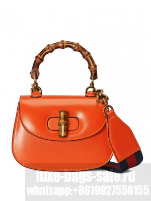 Gucci Mini Top Handle Bag With Bamboo 686864 Orange
