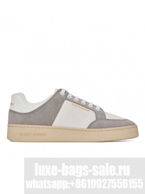 Saint Laurent Unisex Sl/61 Sneakers In Perforated Leather Gray