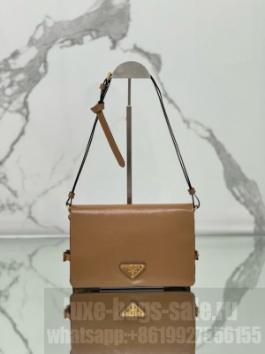Prada Leather shoulder bag 1BD082 brown