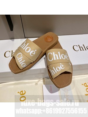CHLOÉ Woody logo-print canvas slides 2022 Collection 04