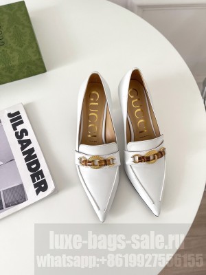 Gucci Women's pump with bamboo Horsebit white 2021 Collection