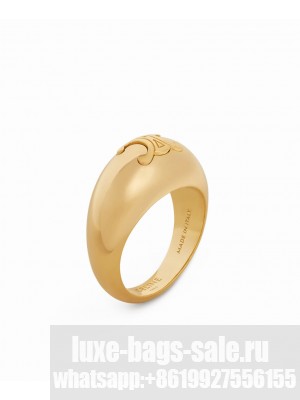 Celine Women's Triomphe Large Ring In Brass With Gold Finish Golden