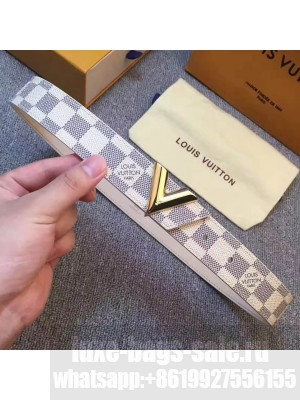 Louis Vuitton Essential V 30MM Belt M9019U Damier Azur Canvas Collection