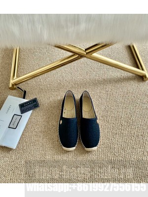 Gucci GG Matelassé Canvas Espadrilles Black 2021 Collection