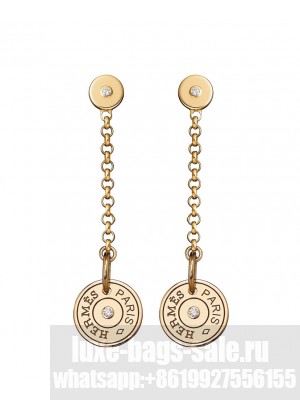 Hermes Women's Gambade Clou De Selle Earrings Golden