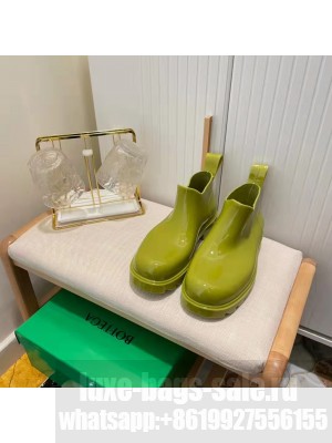 Bottega Veneta Unisex Shine Rubber TPU Ankle Boots Kiwi Green 2022 Spring/Summer 2022 Collection