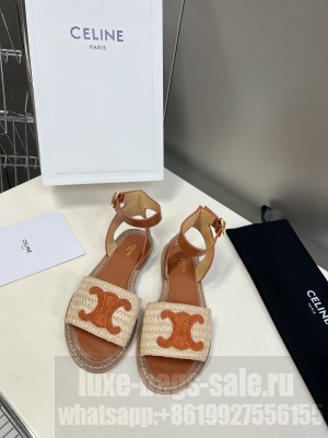CELIE FLAT SANDALS IN RAFFIA & CALFSKIN 05